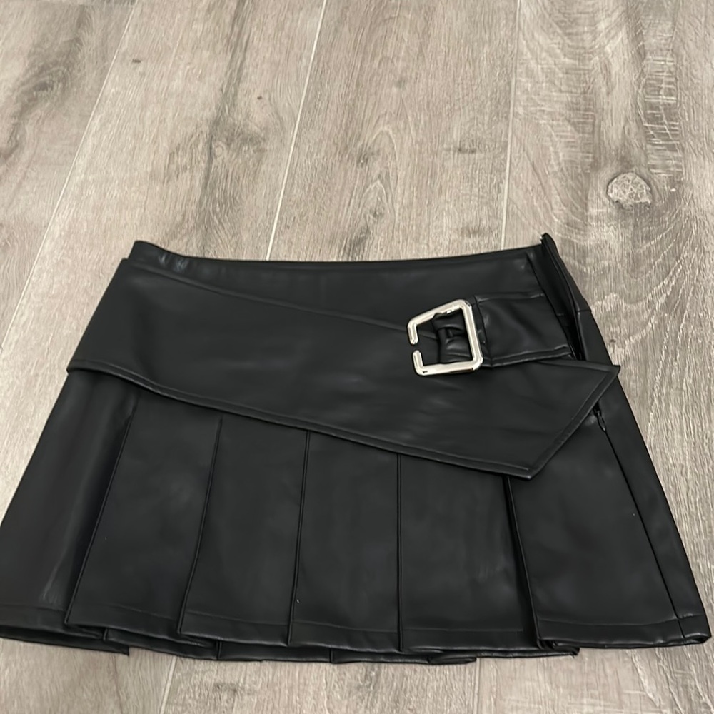 I.AM.GIA Black Mini Skirt with Silver Buckle